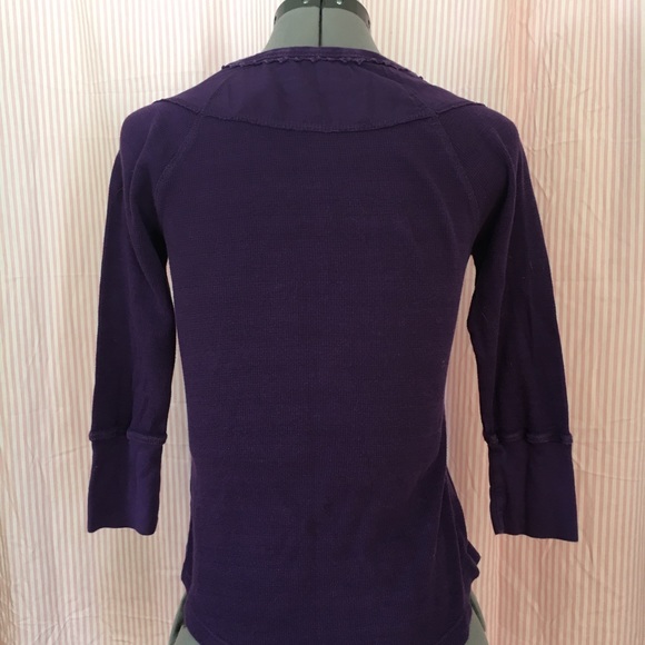 Purple Selena Gomez v-Neck Henley - Picture 4 of 6